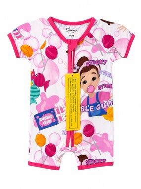 Mrs. Rachel Bubble Gum Print Bamboo Shortie